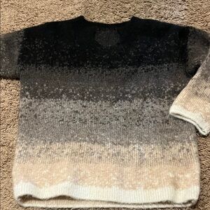 Elegant Women's Black and Gray Ombre Sweater